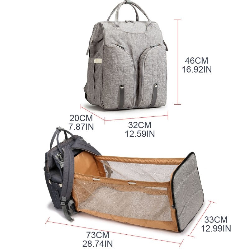 Sac à langer avec lit pliable et matelas – Grande capacité, confortable et complet pour les sorties