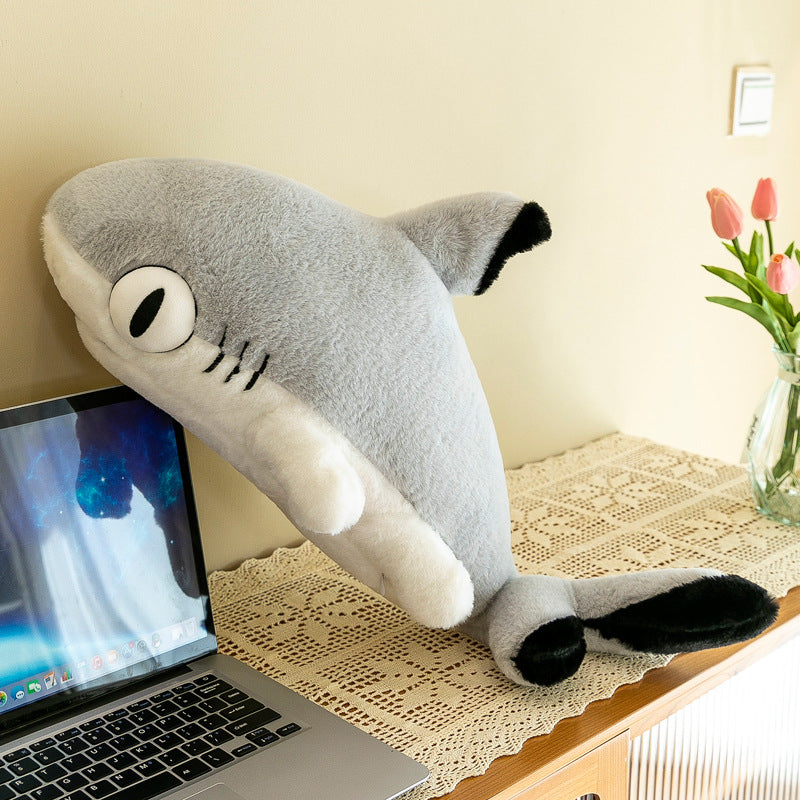 Peluche coussin chat-requin 70 cm – Doudou géant réconfortant pour enfants