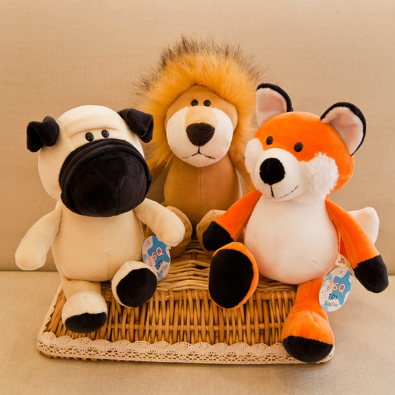 Peluche animaux de la jungle 25 cm – Lion, girafe, éléphant, singe, chien ou tigre, cadeau d'anniversaire idéal