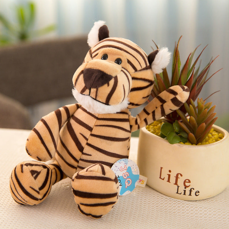 Peluche animaux de la jungle 25 cm – Lion, girafe, éléphant, singe, chien ou tigre, cadeau d'anniversaire idéal