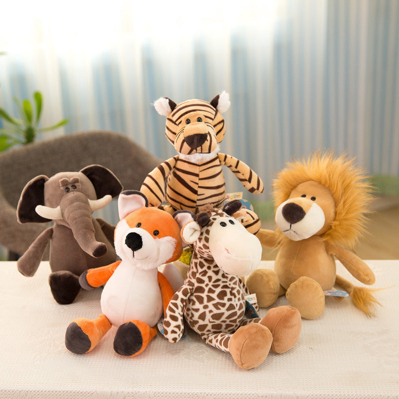 Peluche animaux de la jungle 25 cm – Lion, girafe, éléphant, singe, chien ou tigre, cadeau d'anniversaire idéal