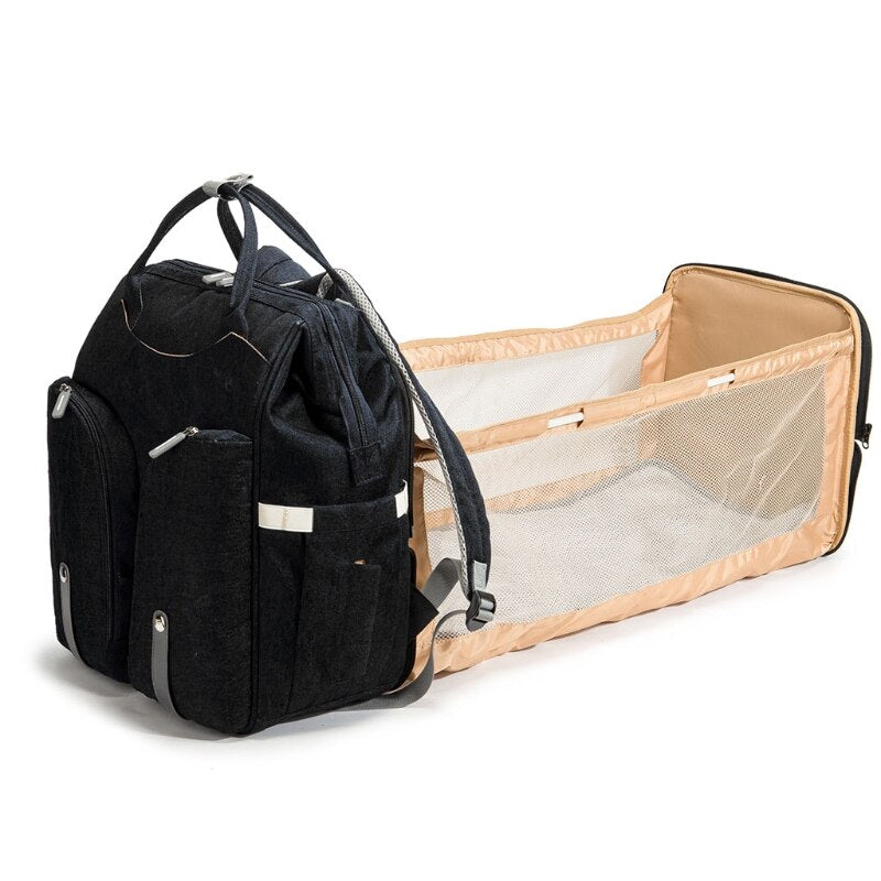 Sac à langer avec lit pliable et matelas – Grande capacité, confortable et complet pour les sorties