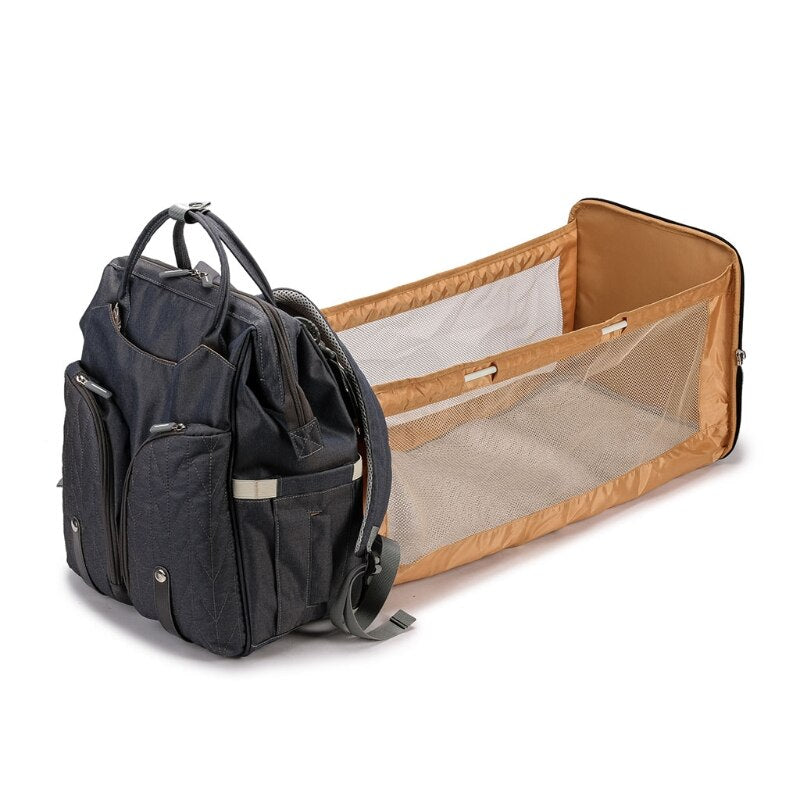 Sac à langer avec lit pliable et matelas – Grande capacité, confortable et complet pour les sorties
