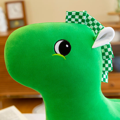 Peluche cheval vert en peluche cristal – Ultra douce, disponible en 5 tailles