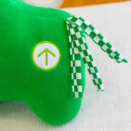 Peluche cheval vert en peluche cristal – Ultra douce, disponible en 5 tailles