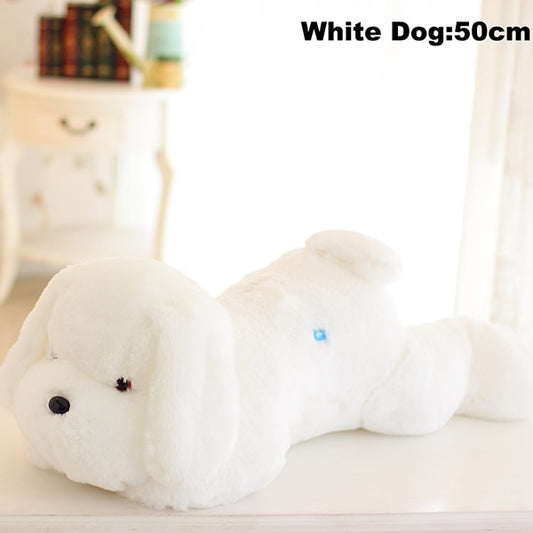 Peluche chien lumineux 50 cm – Jouet LED coloré pour enfants, parfait pour les câlins de nuit
