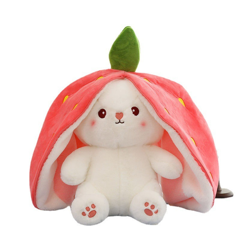 Peluche fruit transformable en lapin – Jouet doux et surprenant pour enfants