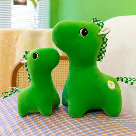 Peluche cheval vert en peluche cristal – Ultra douce, disponible en 5 tailles