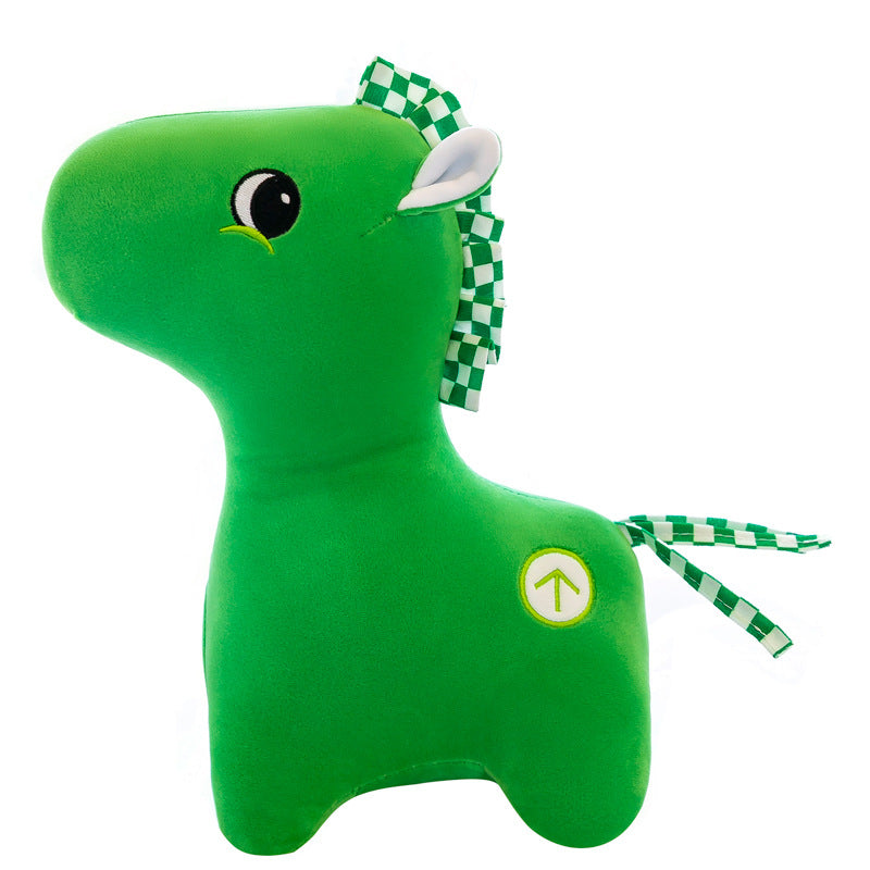 Peluche cheval vert en peluche cristal – Ultra douce, disponible en 5 tailles