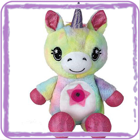 Veilleuse en peluche Star Belly pour bébé, lumière étoilée et berceuses douces